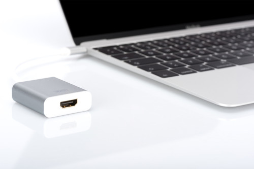 DIGITUS USB-C auf HDMI Adapter - Aluminium weiß